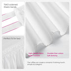 RIMELA Dorm Bed Skirt Twin XL 46 Inch Drop, Extra Long Wrap Around Elastic Bed Skirts Easy to Put On Twin Size Dust Ruffle, White Bedskirt for Adjustable Bed Base Solid Silky Fabric Machine Washable