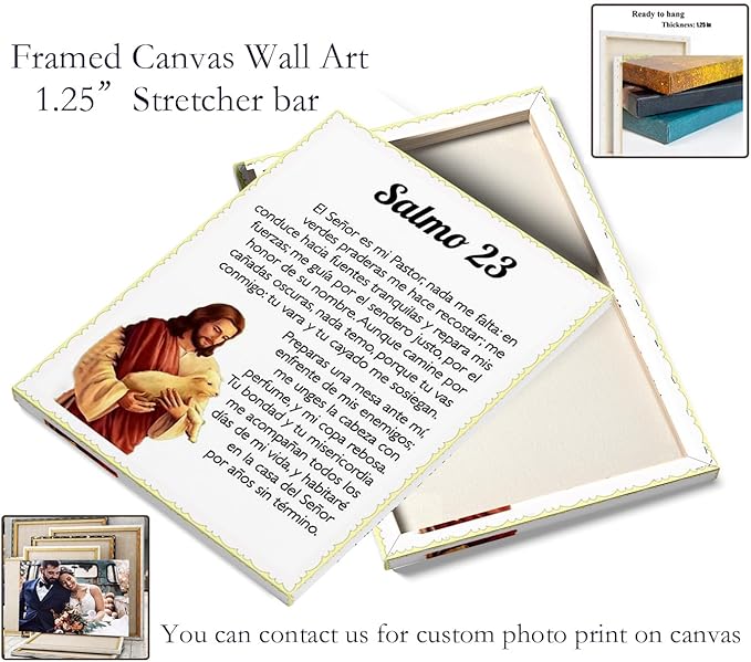 ART Salmo 91 En Español Para Pared Cuadros Cristianos Para Pared En Español, Psalm 91 Wall, Christian In Spanish, Decoraciones Para Cuartos Psalm 91 Framed Wall Decor (Salmo 23