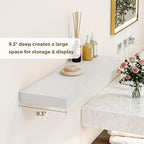 36 Inches Floating Shelves for Wall, 9.3" Deep Long Floating Shelves Set of 2, Large Display & Storage Shelf, Wall Shelf for Bathroom Bedroom Living Room Kitchen Office, White