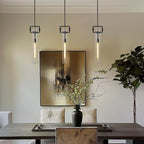 Modern Black Pendant Light, 21.6'' kitchen pendant lighting over island, Adjustable Height Glass Pendant Light Fixtures Large Pendant Lights Kitchen Island, for Dinning Room Farmhouse Bedroom Bathroom