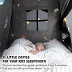 Sherilyn Twin Bed Canopy Tent, Canopy on Bed Privacy Space Sleeping Blackout Tents Bunk Bed Tent Twin Size (Galaxy Tent)