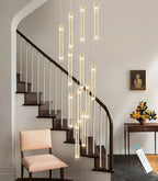 12-Lights Chandelier LED Dimmable Chandeliers for Entryway Flush Mount Ceiling Pendant Light Fixture Crystal Chandeliers for Living Room Gold Finished Lighting Modern High Ceiling Chandelier