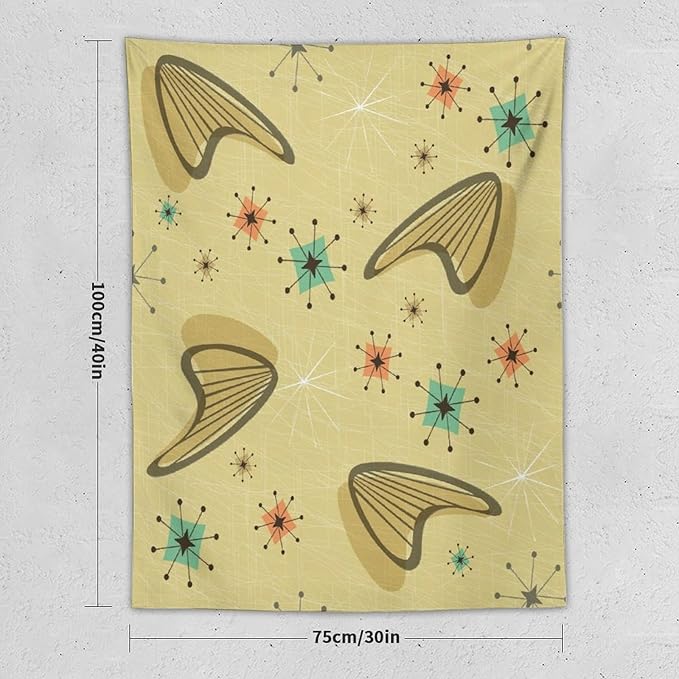 ICMOLYYENLO Boho Medieval Cat Tapestry, Abstract Atomic Starburst Geometric Aesthetic Art Wall Hanging For Bedroom Living Room Dormitory 50x60 Inches