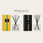 NEST New York Reed Diffuser, Amalfi Lemon & Mint - 5.9 fl oz - Fragrance for Up to 90 Days - Reusable, Refillable Glass Holder - Includes 8 All-Natural Reed Sticks - Flame Free