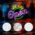 We Are Open Neon Sign, Neon Signs for Wall Decor Neon LED Signs Room Neon Light Up Signs Home Decor for Business Restaurant Cafe Club Party Bar Shop USB Operated