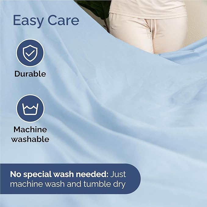 Full Sheets Set 6 Piece - Includes 4 Pillowcases - Bed Sheets Full Size - Soft Hotel Luxury Bedding - Cooling, Comfy, Cozy & Breathable - 1 Flat & 1 Fitted & 4 Pillowcases w/ Deep Pockets - Baby Blue