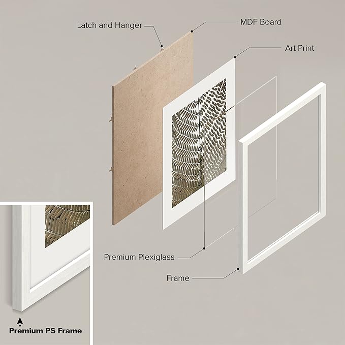 SIGNWIN Framed Poster Bathroom Decor 11"x14"x 4 White, Wall Art Room Decor Multicolor for Living Room, Bedroom, Office Autumn Spring Rustic Flower Landscape Classic Vintage Retro Illustrations