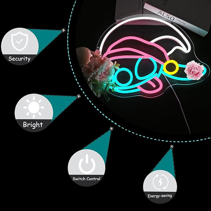 Neon Sign, Neon Signs for Wall Decor Cute LED Signs for Man Cave Game Room Kids Home Decor Bar Beer Sign - USB Powered