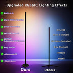RGBICW Led Corner Floor Lamp,1800lm Corner Light Work with Alexa & Google Assistants,16 Million Colors & 68+ Scene,Music Sync,Color Changing Standing Lamps for Living Room, Bedroom Ambient Lighting