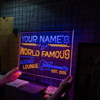 Personalized Guitar Bar Signs with Your Name for home wall light up with personalized pub name, man cave accessories, beer themed neon customizable lighted sign