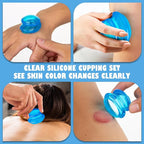 15Pcs Cupping Therapy Set-Professional Silicone Cupping, Suitable for Facial Body Massage/Deep Myofascial Release/Pain Relief/Muscle Relaxation & More (Blue,15pcs)