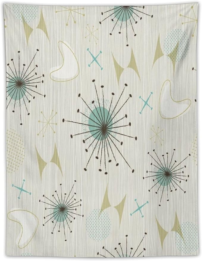 ICMOLYYENLO Boho Medieval Cat Tapestry, Abstract Atomic Starburst Geometric Aesthetic Art Wall Hanging For Bedroom Living Room Dormitory 50x60 Inches