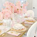 Glass Candlestick Holder,Striped Taper Candle Holders,Set of 6 Candle Stand for Table Centerpieces, Home Decor,Weddings,Festival and Parties (Pink Dimond)