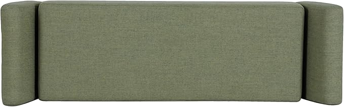 HomePop Modern Storage Bench with Wood Legs Home Décor|Bench with Storage for Living Room & Bedroom - Olive Green Woven