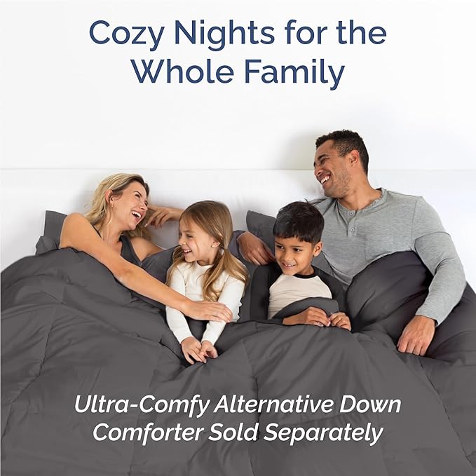 Full Sheets Set 6 Piece - Includes 4 Pillowcases - Bed Sheets Full Size - Soft Hotel Luxury Bedding - Cooling, Comfy, Cozy & Breathable - 1 Flat & 1 Fitted & 4 Pillowcases w/ Deep Pockets - Dark Grey