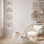 Jetec 5 Pcs Moon Phase Wall Art Decor Wall Pediments Hanging Wooden Moon Phase Spiritual Bedroom Nordic Boho Lunar Aesthetic Art for Living Room Dorm Apartment Bar Ornament(Retro Color,15.75 Inch)