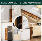 Frylr Small Folding Computer Desk – 35.8 Inch Portable Table for Craft and Study, Lightweight Desk for Small Spaces, Foldable Laptop Table Built-in AC/USB Outlets for Convenience, Rustic Brown