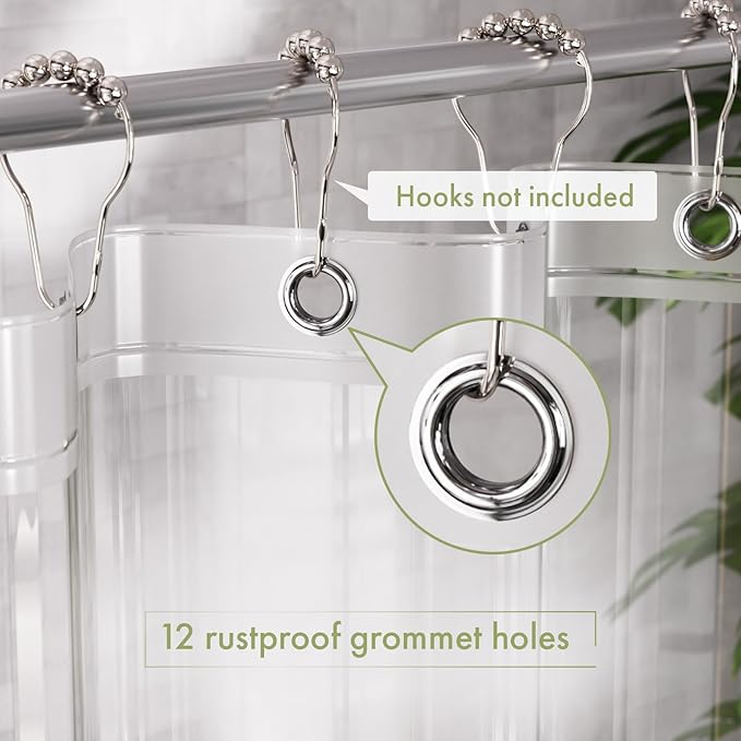 AmazerBath Extra Long Shower Curtain Liner, Clear, 84 Inches Long, 72x84 Plastic Curtain Liner, Cute PEVA Tall Shower Liner for Bathroom with 3 Magnets