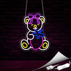 Bear Neon Sign, Neon Signs for Wall Decor Neon LED Signs Room Neon Light Up Signs Home Decor for Bedroom Club Party Bar Shop USB Operated