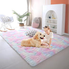 Rugs for Girls Bedroom Living Room: 5x7 Shag Fuzzy Area Rug for Kids Playroom,Pastel Plush Shaggy Carpet for Nursery Baby Toddler Dorm Room