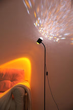 Sunset projection lamp, dual head sunset lamp with water ripple vertical Floor light, replaceable filter 360 ° rotating LED Atmosphere lights 3 color color changing living room sunset floor lamp