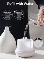 InnoGear Oil Diffuser, 300ML Ceramic Diffuser for Essential Oils Handcrafted Aromatherapy Diffuser Ultrasonic Cool Mist Humidifier with 4 Timers Waterless Auto Off for Room Office, White Base