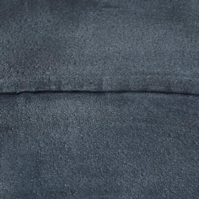 Round Shaped Goat Leather Handmade Eco-Friendly Gray Pouf - 18" x 18" x 18", Plain Solid, Recycled Cotton Filled Stuffed Leather Seating PF12