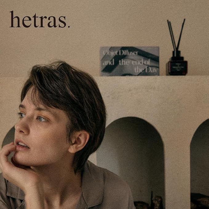 hetras Objet Diffuser Gift Set 6.7 fl.oz. 2 Pack | England Cotton - Soft & Clean Scent | Long-Lasting Scented Room Fresheners with 8 Reed Sticks for Home Fragrance Bedroom Bathroom Shelf Décor