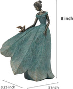 Guichifun Fairy Statue Collection Home Decoration - Leaf Angel Girls Resin Gardening Gifts for Women Statues for Garden Fairy Indoor or Outdoor Yard Figurines 5.5 x 3.25 x 8 Inch