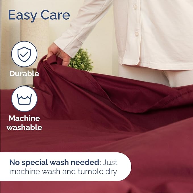 Split King Sheets Set 7 Piece - Includes 4 Pillowcases - Bed Sheets Split King - Soft Hotel Luxury Bedding - Cooling, Comfy & Breathable - 1 Flat & 2 Fitted & 4 Pillowcases w/ Deep Pockets - Burgundy