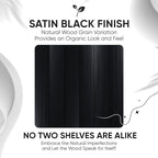 Homeforia Black Floating Shelves 36 inches Long, High End Solid Real Wood 36 inch Floating Shelf for Wall Mounted, Black Wooden 36in Floating Shelves, Heavy Duty Bracket, 36 X 6.5 X 1.75 in, Set of 4