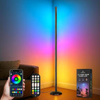 DomeStar RGB Corner Floor Lamp with Remote and App Control, 16 Million Color Changing Sync with Music Sync - Modern Mood Lighting for Bedroom, Living Room Aesthetic Room Decor