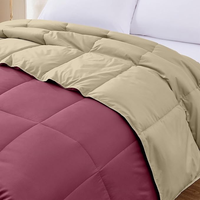 Modern Threads Down Alternative Reversible Comforter Red/Beige Queen