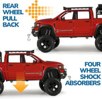 Toy Trucks for Boys 1/32 Diecast Trucks Mammoth Model Truck,Collectible Pickup Truck Model Kit,Pull Back Cars with Lights and Sounds,Toy Trucks for Boys Age 4-7（Red）