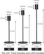 zeochyni Matte Black Candle Holder Set of 6, Elegant Candlestick Holders for Wedding Centerpieces Dining Tables Parties Home Decor Events, Taper Candle Holders Fit 3/4 Inch Candles