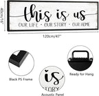 This Is Us Sign Wall Decor: Family Signs for Home Decor Living Room Wall Art Framed 16"x48"Large Farmhouse Rustic Home Sign Wall Decor Above Bed,Country Wall Plaques Hanging Master Bedroom Decor