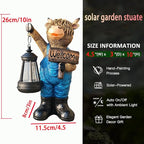 Solar Garden Statues -Highland Cow Lantern Outdoor Handmade Resin Statue with LED Light, and Welcome Holder for Patio, Yard, Gift Ideas (cow2)