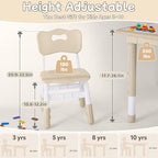 Toddler Table and Chair Set, Height Adjustable-Upgrade Kids Table and 2 Chairs for Ages 3-8, Multi-Activity Toddler Play Table with Graffiti Desktop for Home/Daycare/Classroom