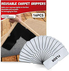 Reusable Carpet Grippers,Non Slip Rug Pads Grippers for Hardwood Floors and Tiles, Washable,Strong Adhesive Grippers for Area Rugs, Keep Corners Flat, Non-Damaging for Floor Mysterious Black(16)