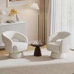 Bonzy Home Swivel Barrel Chair, Velvet Accent Armchair 360 Degree Swivel Club Chair for Living Room Bedroom Reception Room, 1 Pack, Beige