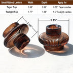 VOHO 18pcs Brown Taper Candle Holders for Table Centerpiece, Reversible Glass Candle Holder for Candle Sticks & Tea Lights Candles, Classic Ribbing Tapered Candlestick Holders for Home, Boho Decor