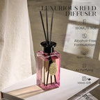 M&SENSE 6.3 oz Large Reed Diffuser Set | Gardenia Scent Oil Diffuser with Sticks | Hotel Collection Non-Toxic Essential Oil |for Bedroom Bathroom Living Room