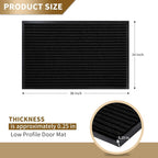 Yimobra Front Door Mat Outdoor Indoor Entrance, 100% Waterproof All-Season All Weather Doormat, Welcome Matt Outside Entry, Non Slip, Low Profile, Heavy Duty Patio Porch Floor Mats,36 x 24,Black