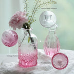 Bud Vases Set of 12,Glass Bud Vases in Bulk,Small Flower Vases for Centerpieces,Mini Vintage Vase for Wedding, Home Table Decor,Christmas,Party Decoration,Pink