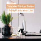 Sandstone Resin Thinker Style Abstract Sculpture Statue Collectible Figurines Home Office Bookshelf Desktop Decor (Small White, Right)