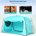 Bed Tent,Portable Privacy Sleeping Bed Canopy,Blackout 90% Drapes for Kids and Adult,Indoor Space Tent with Breathable Large Mesh Windows