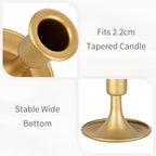 Gold Taper Candle Holder Vintage: Small Candle Sticks Holder Decor Brass Candlestick Holders for Home Dinning Table Wedding Centerpiece Holiday Party Chrismas Mantel Set of 6