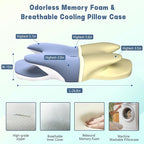 Cervical Pillow for Neck and Shoulder Pain Relief, Ergonomic Neck Pillow for Sleeping, Contour Memory Foam Cervical Pillow, Neck Pillow for Side Back Stomach Sleepers with Ice Silk Fabric (Blue)