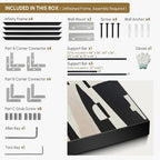 SIGNWIN 46"x72" Extra Large Framed Wall Art Black and White Abstract Geometric Design, Minimalist Modern Print for Home Living Room Bedroom Decor (Frame Assembly Required)