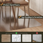 8'×10' Large Vinyl Area Mat for Floor, Translucent Black PVC Floor Mat, Scratch-Resistant Waterproof Area Rug Protector for Under Dining Table, Living Room, Bedroom, Garage